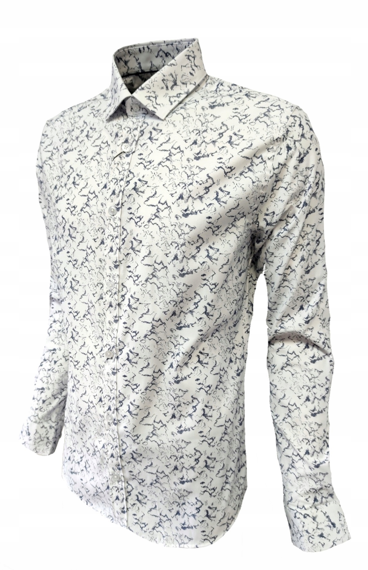 KOSZULA BIAŁA WIZYTOWA CASUAL FIT-REGULAR 4XL Model FLORANSA/MARMUR