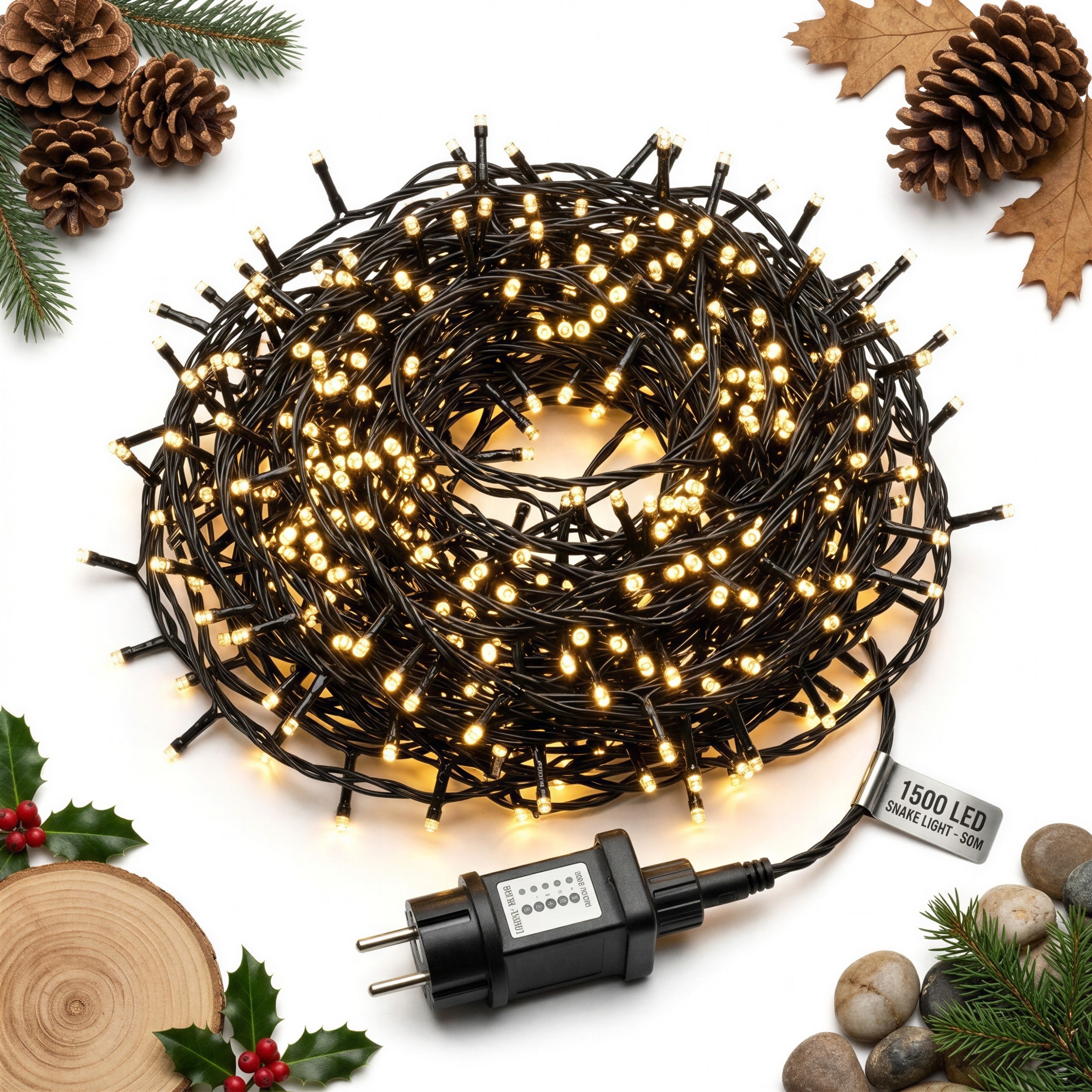 1500 Led Záhradné Lampy Teplé Biele 30 M Pre Vonkajšie Osvetlenie