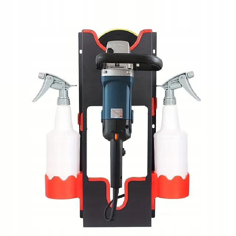 Nástěnný věšák na lešticí stroje a lahve 49 x 17 cm popelavý