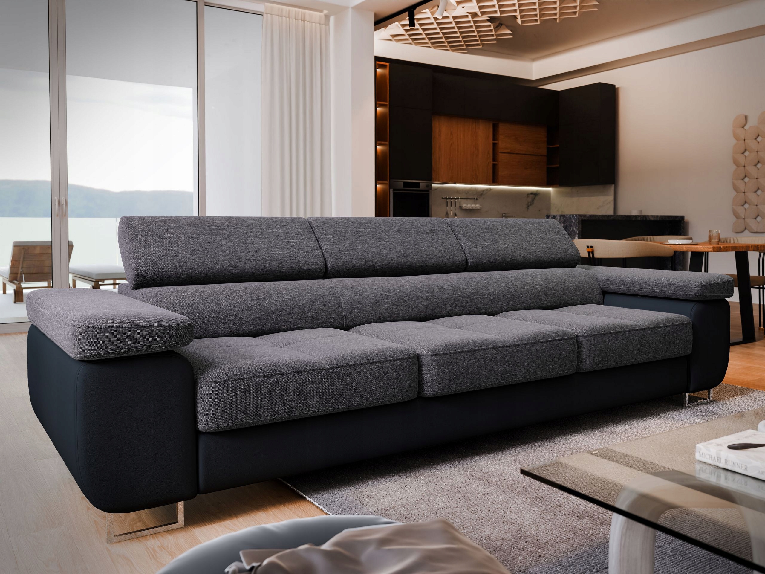 Pohovka Mosine ekokůže Funkce Spaní Automat moderní Nastavitelné Opěradlo