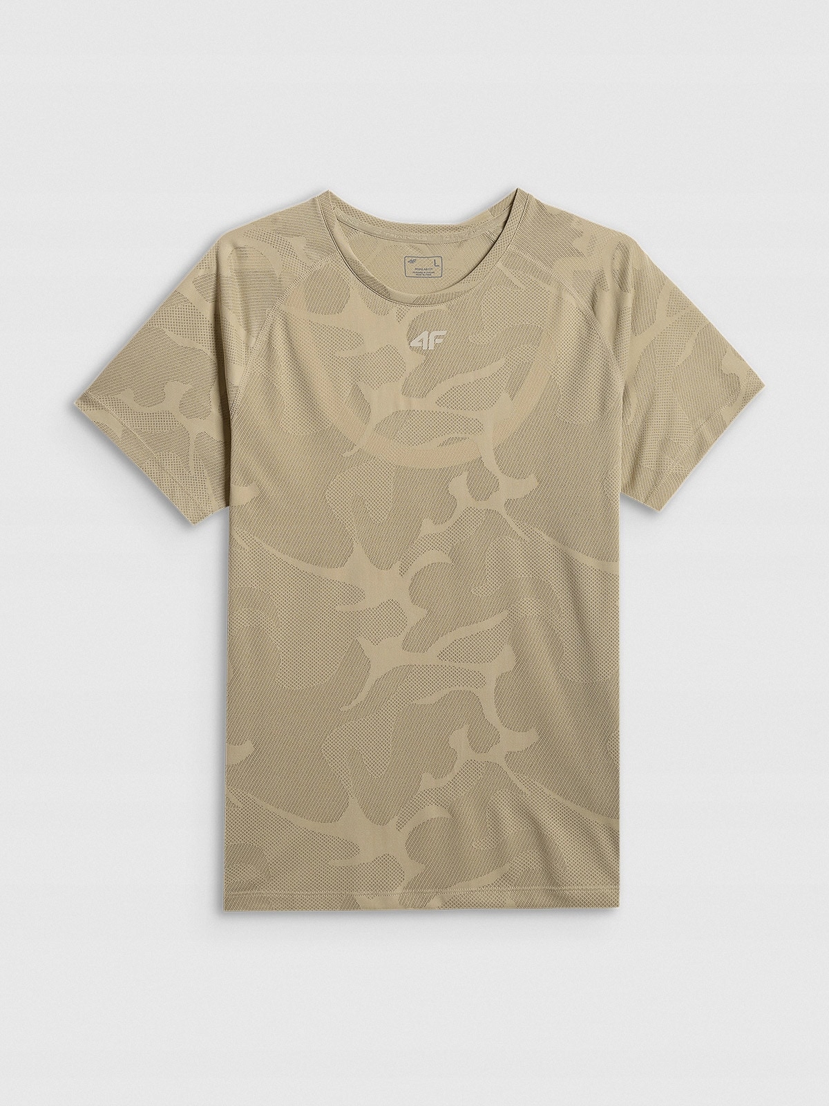 Koszulka treningowa krótki rękaw 4F beżowy 4fwss26tftsm1777 r. L