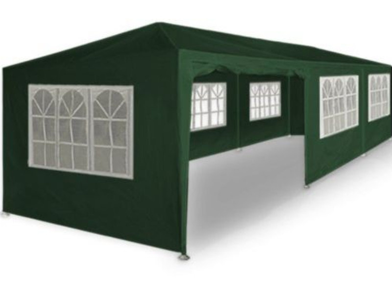 Záhradný Pavilón Cateringový Párty Stan Zelený 3x9 m 8 Stien