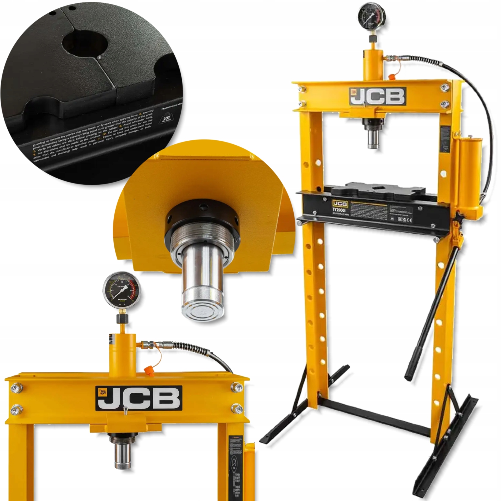 Podlahový hydraulický lis 20 Ton s manometrem Jcb