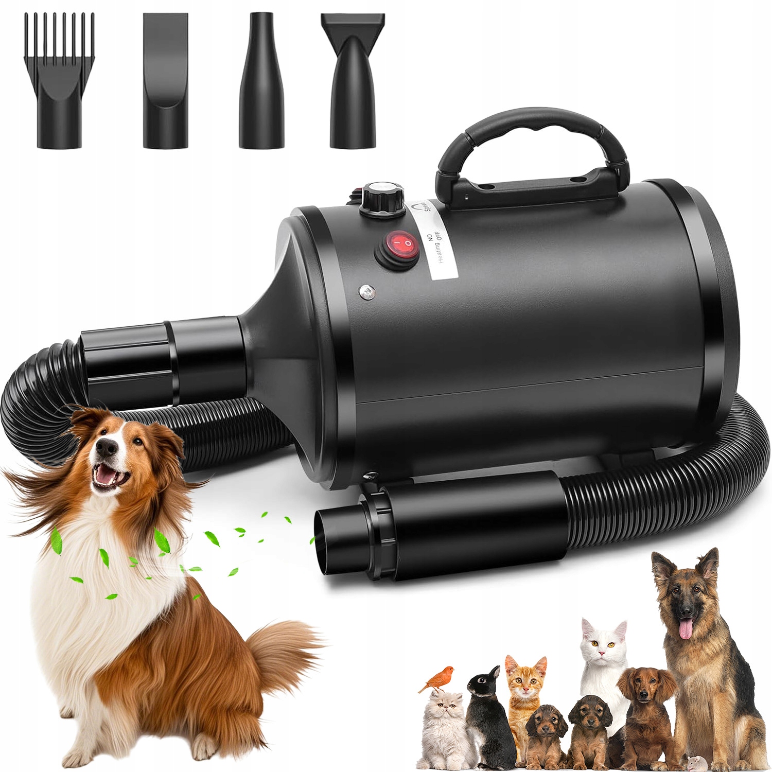 Suszarka Groomerska Dla Zwierząt Mocny Profesjonalna Wysoka Prędkość 2800W
