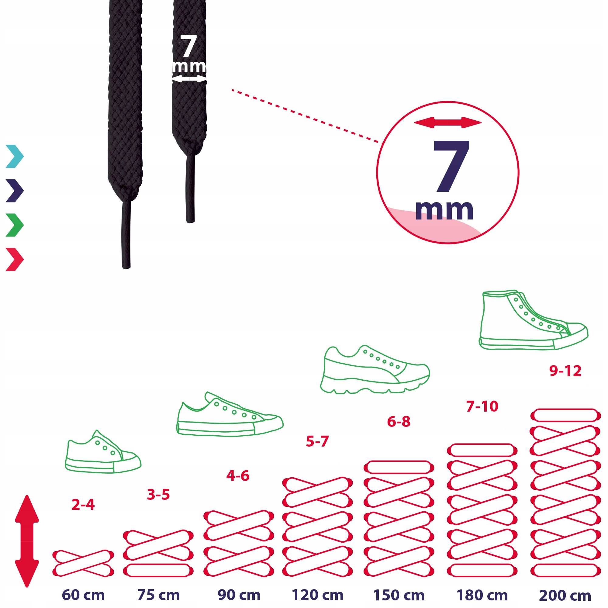 Bawełniane sznurówki do butów płaskie 90 cm Model S027