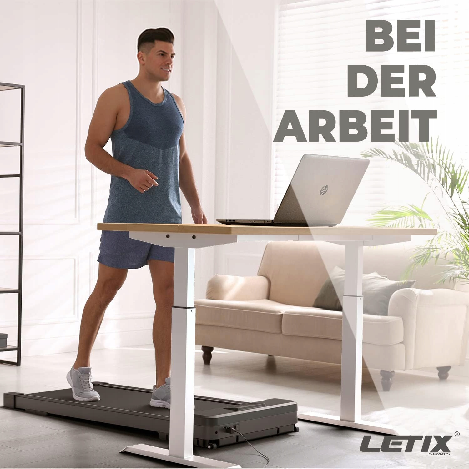 Bieżnia elektryczna DeskWalk do domu biura LCD antracytowy do 120kg pilot