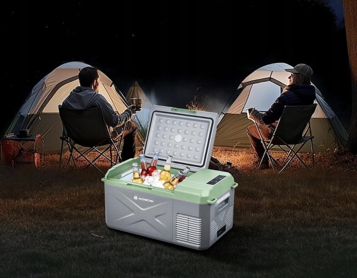 Przenośna lodówka z trybami MAX i ECO 17L AAOBOSI szara 60x33,4x32,4 cm Klasa efektywności energetycznej B