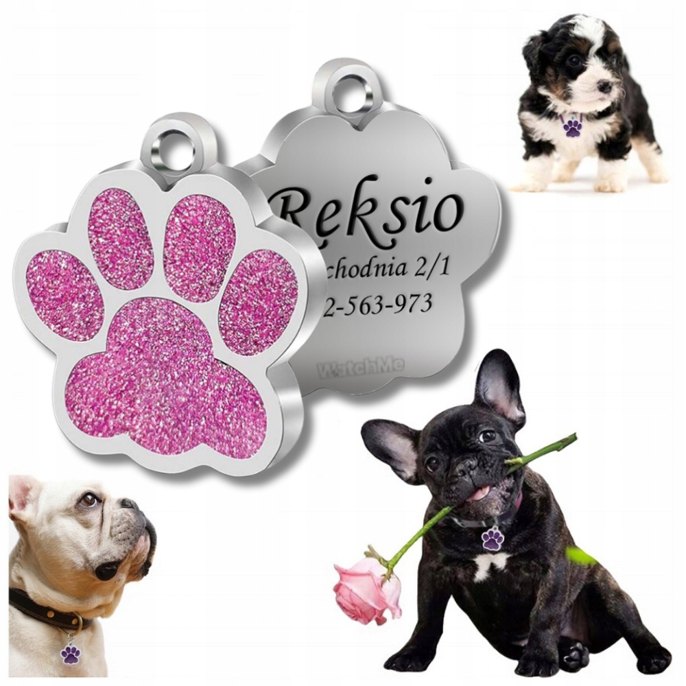 IDENTYFIKATOR ADRESÓWKA DLA PSA KOTA ZAWIESZKA BRELOK Z GRAWEREM METALOWA