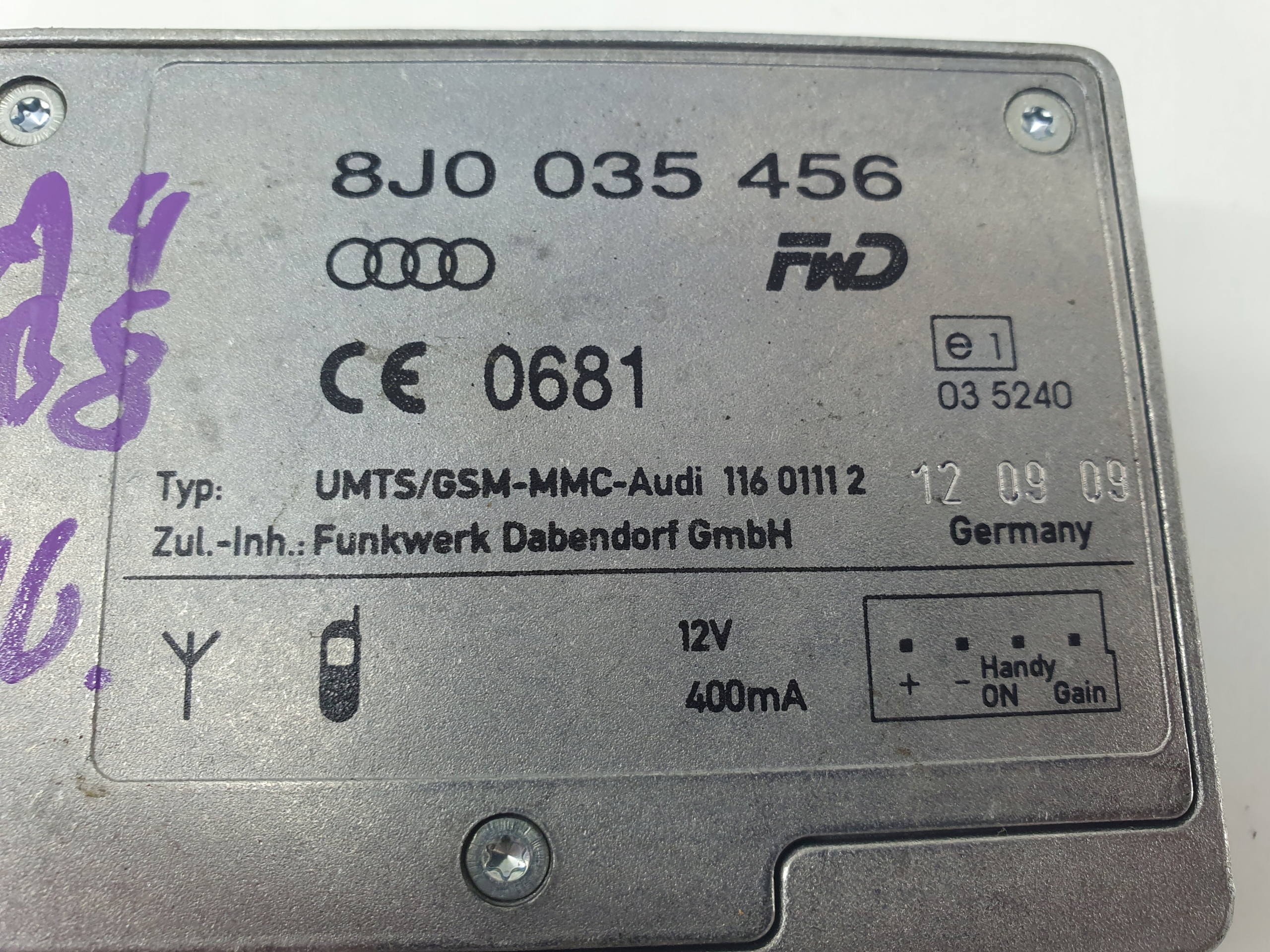 Audi A4 B8 8K0 07- Berline Module anteny telefonu