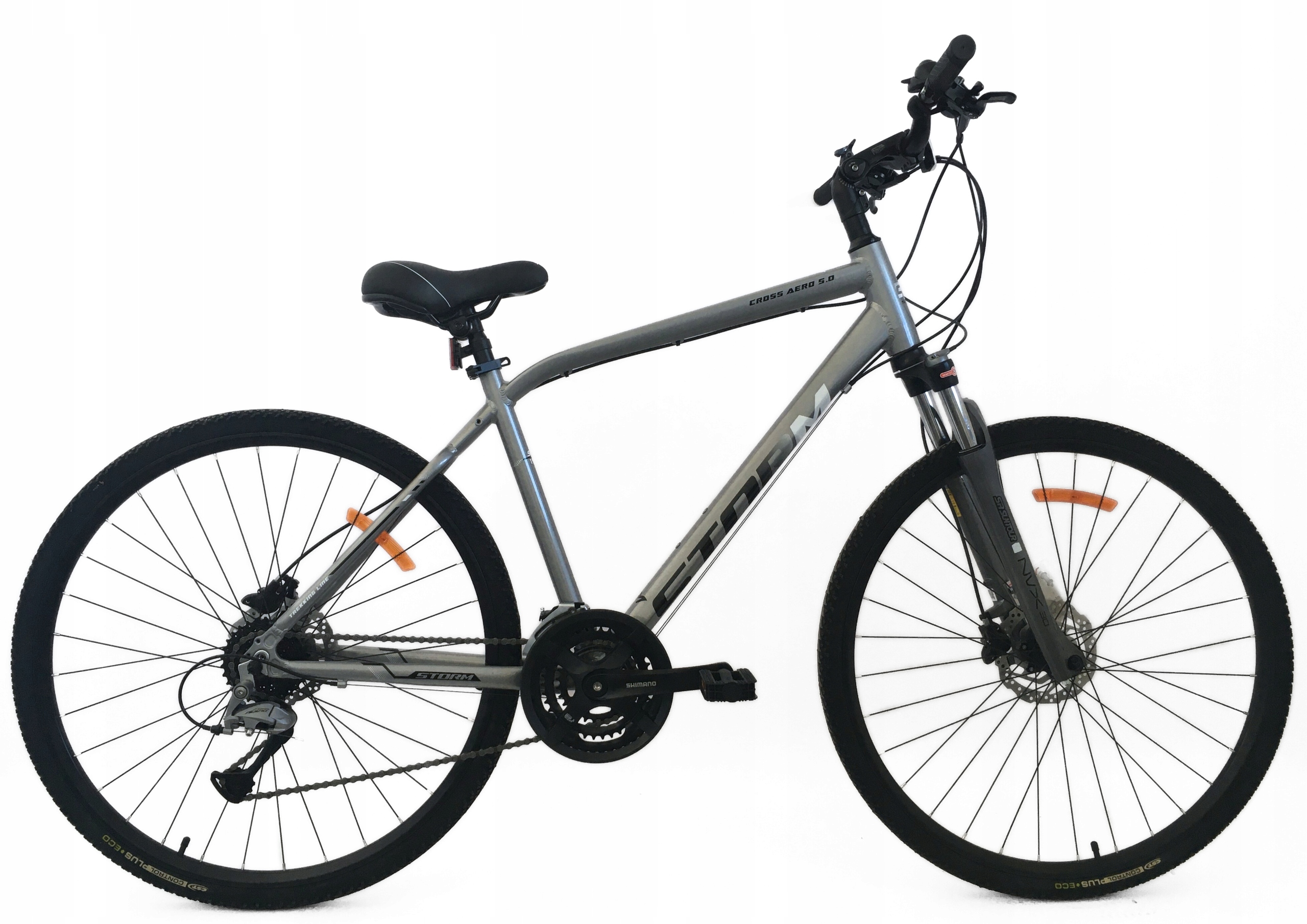 Rower Storm Cross Aero 5.0 Man srebrny/biały 19