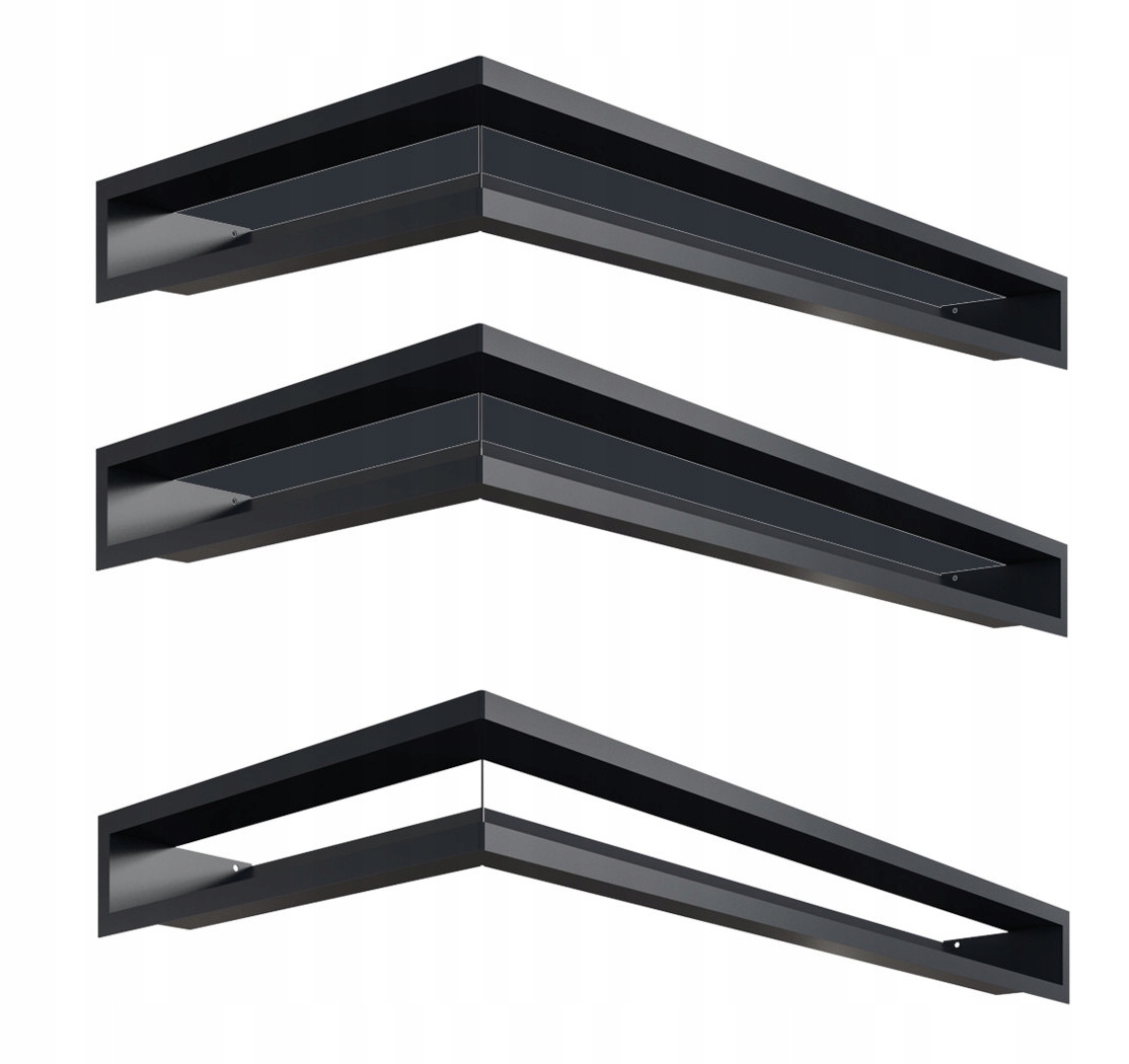 Kratki rohové grafitové Luft 80x40x9 ľavé 3ks komplet