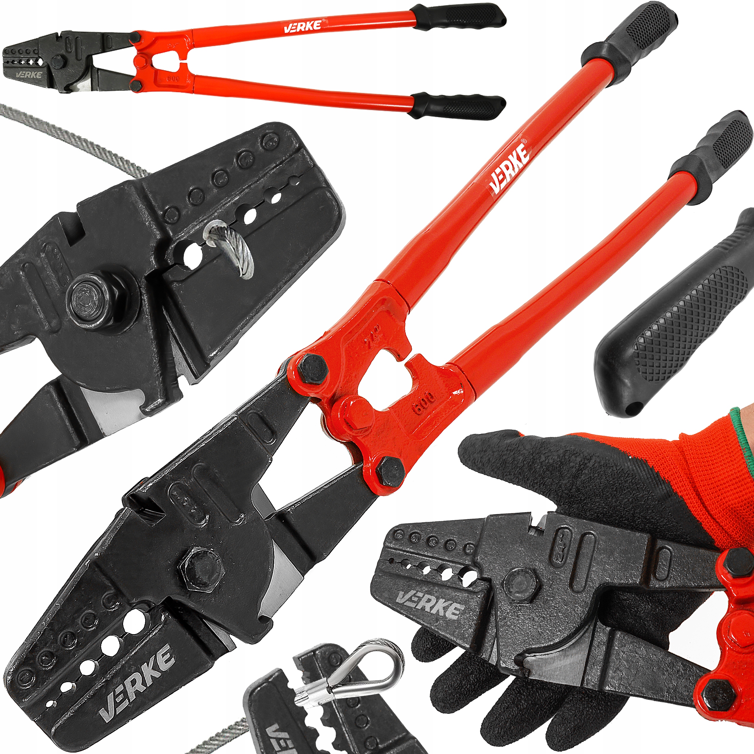 Zaciskarka Szczypce Do Zaciskania Lin Linek Tulejek Na Linkach Stalowych