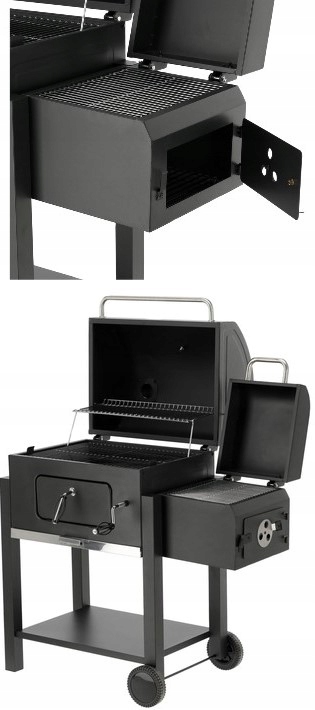 Prenosný Uhlíkový Gril Deluxe S Udiarňou A Roštom Lund 99925