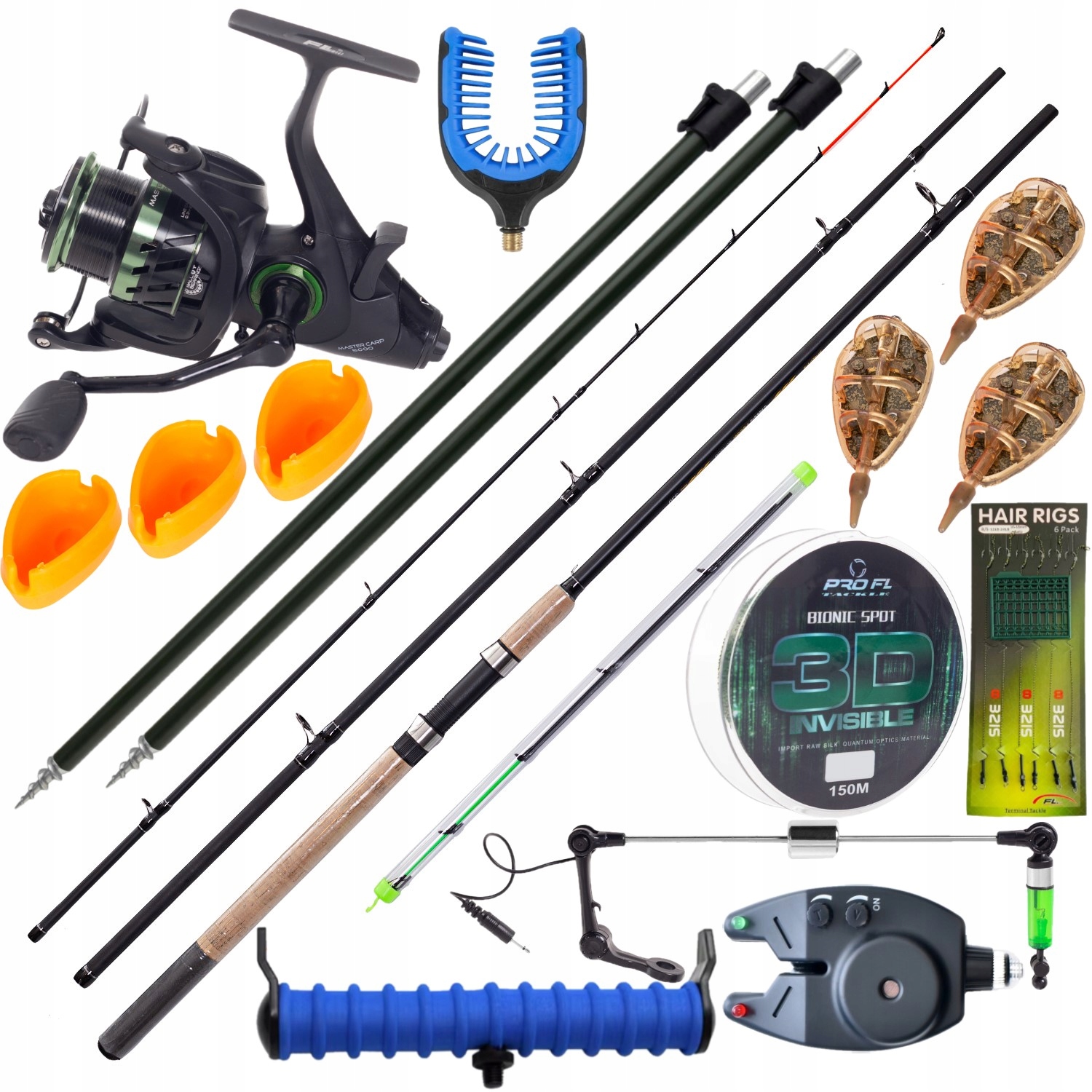 Zestaw Wędkarski Na Ryby Wędka Feeder Kołowrotek Master Feeder +akcesoria
