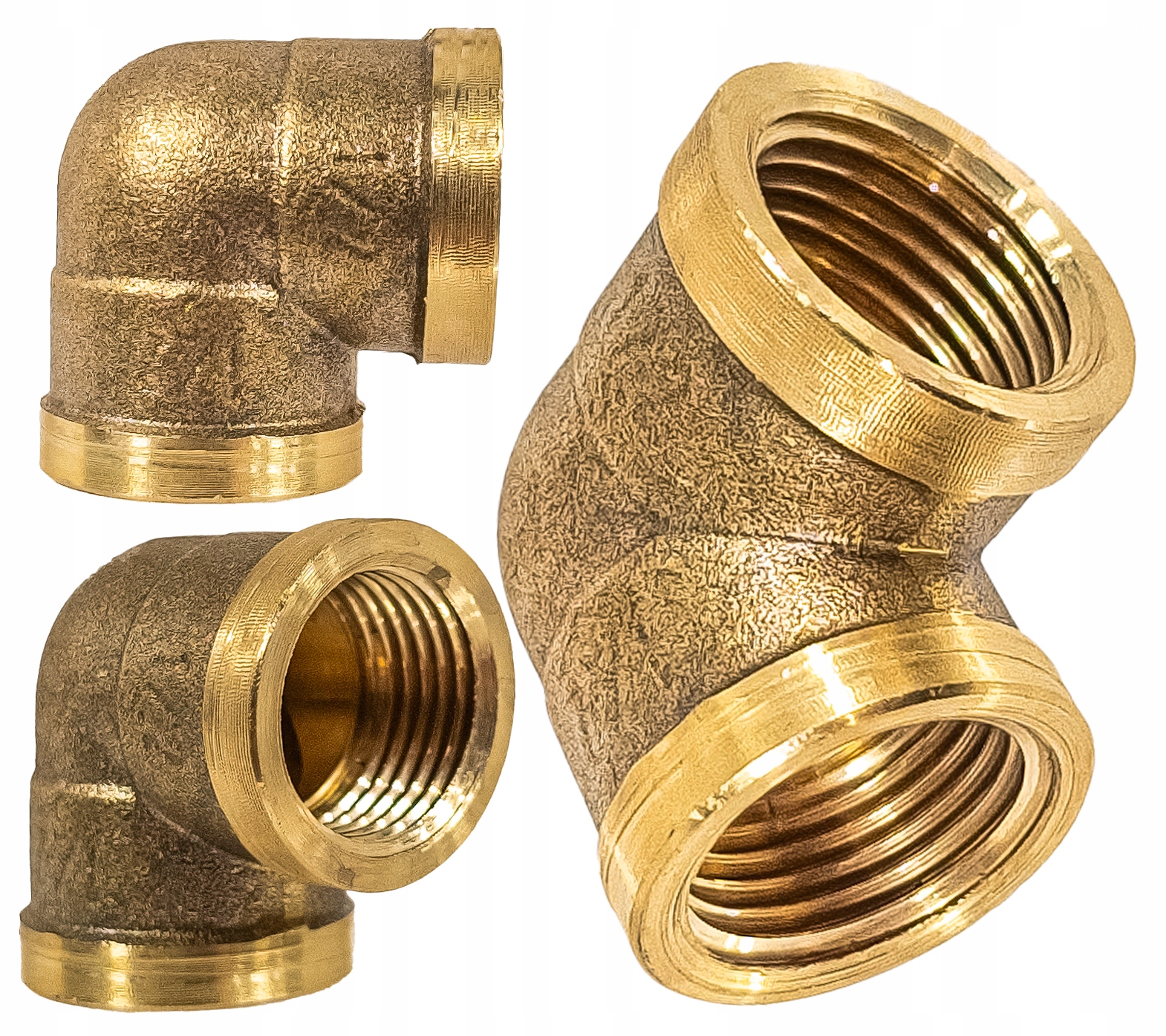 KOLANO KOLANKO MOSIĘŻNE MUFOWE MOSIĄDZ 1/2" GWINT WEWNĘTRZNY SOLIDNE MOCNE