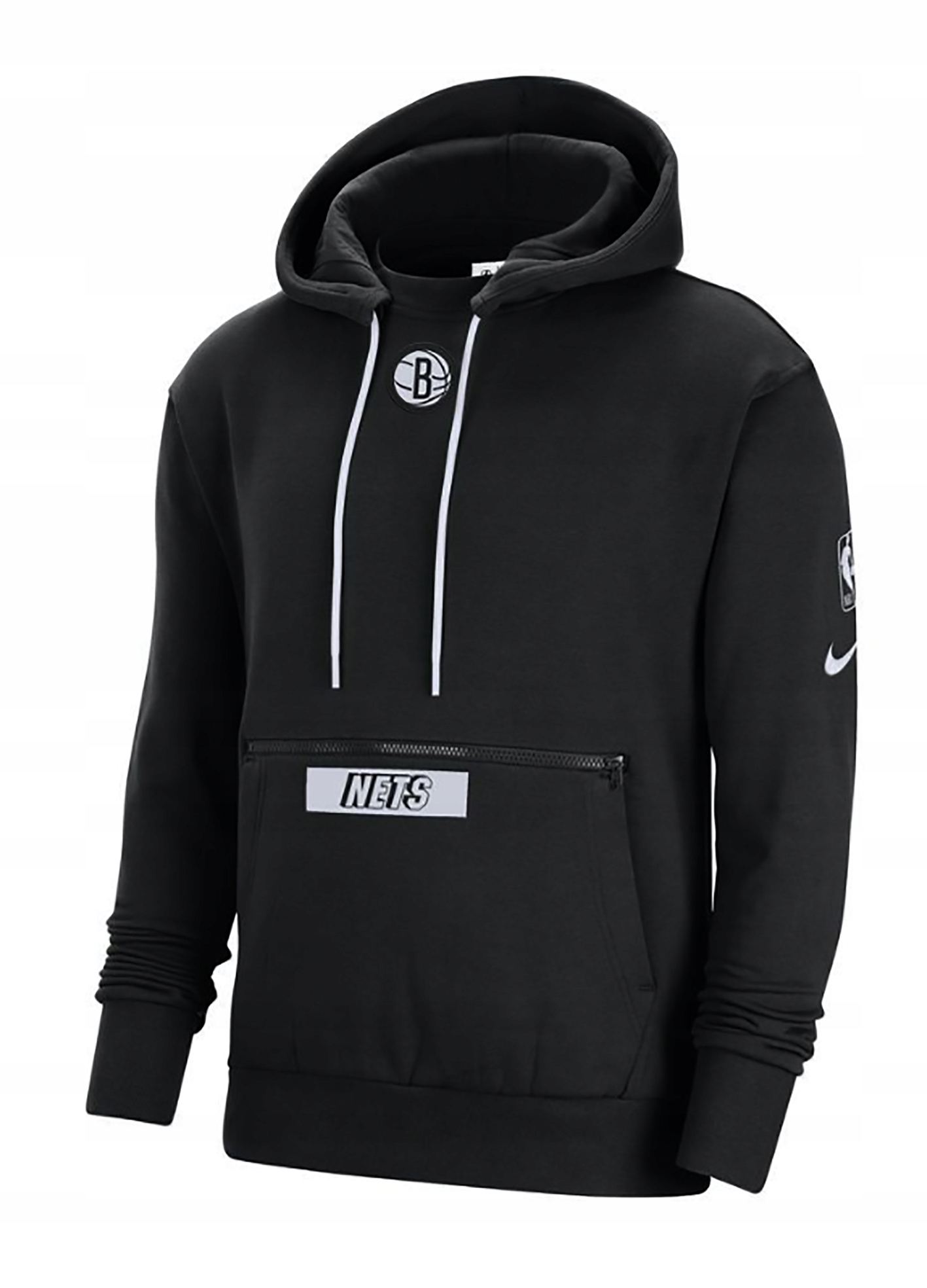 Pánská Mikina Fleecová s Kapuce Nike Nba Brooklyn Nets Volný Střih DN9143-010 L