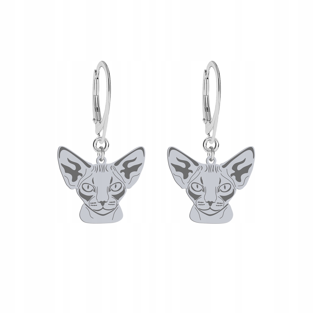 Stříbrné Náušnice z Devon Rex 925 Dárek Šperky Žena Bigle Gravírování