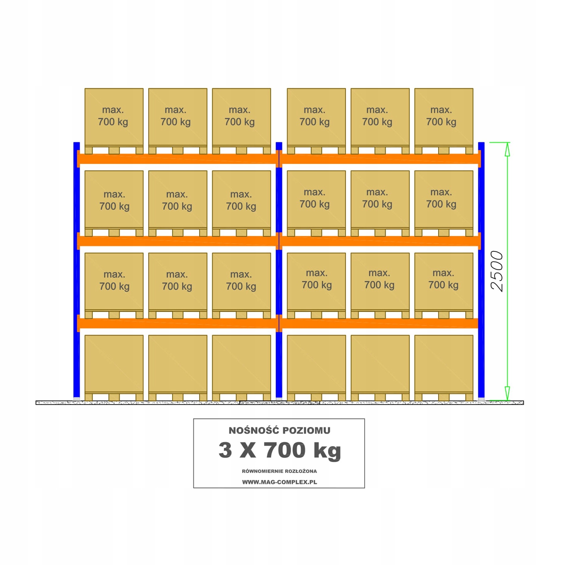 REGAL PALETOWY B42 L 5655MM 24 PALET 700KG 0 3