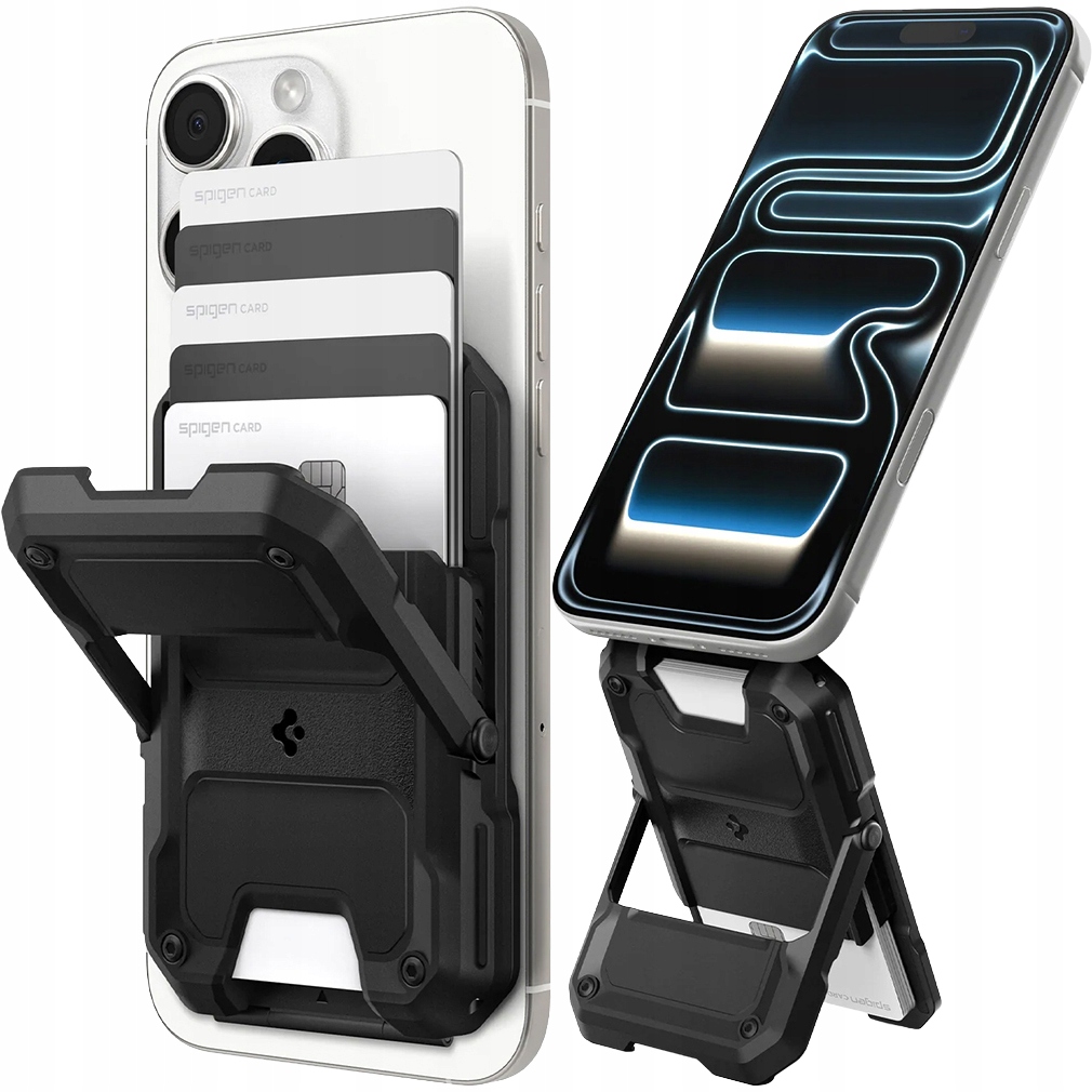 Magnetická peňaženka na karty Spigen Tough Armor s podstavcom a Rfid zámkom
