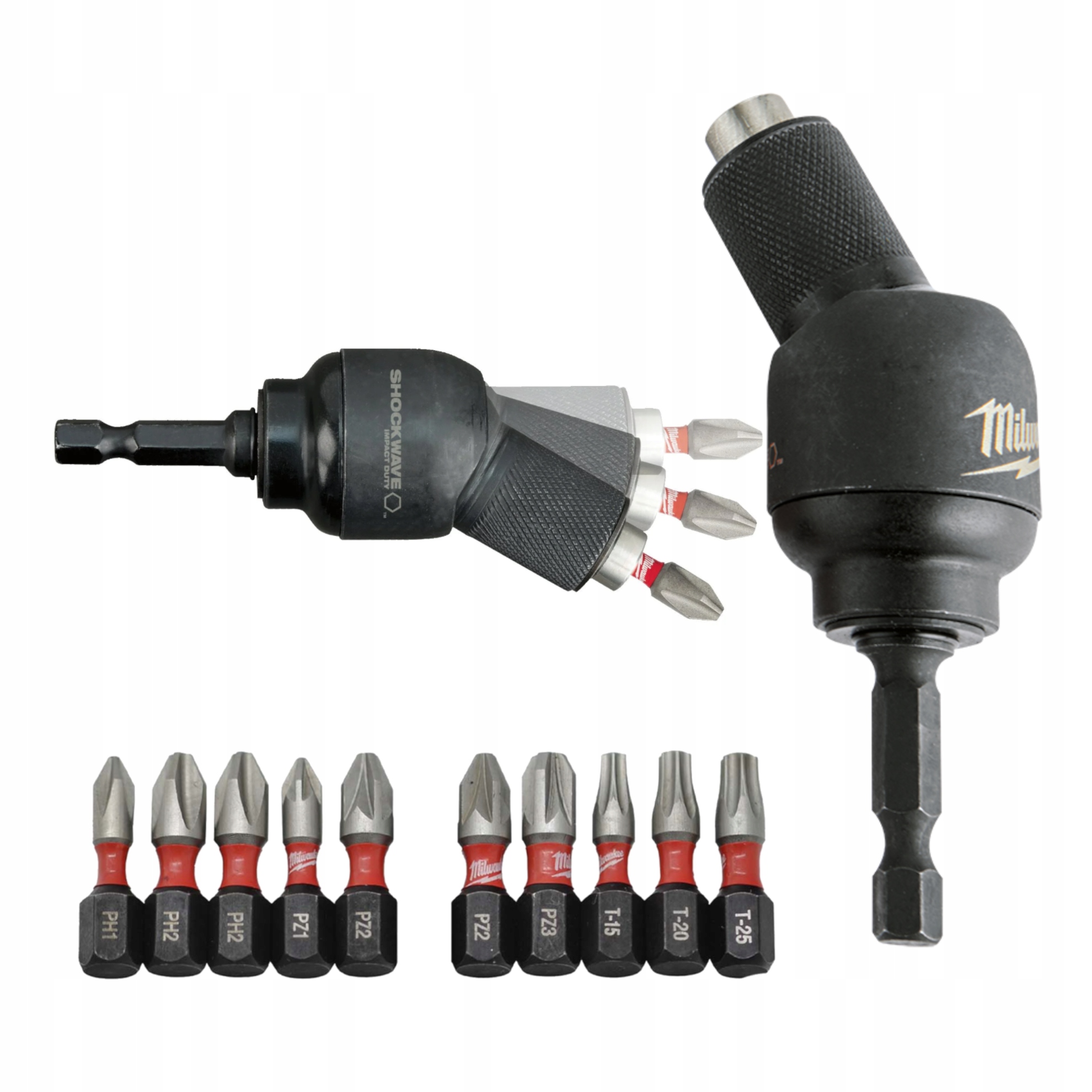 Úhlový nárazový nástavec 0 – 30° adaptér sada bitů Ph Pz Torx Milwaukee