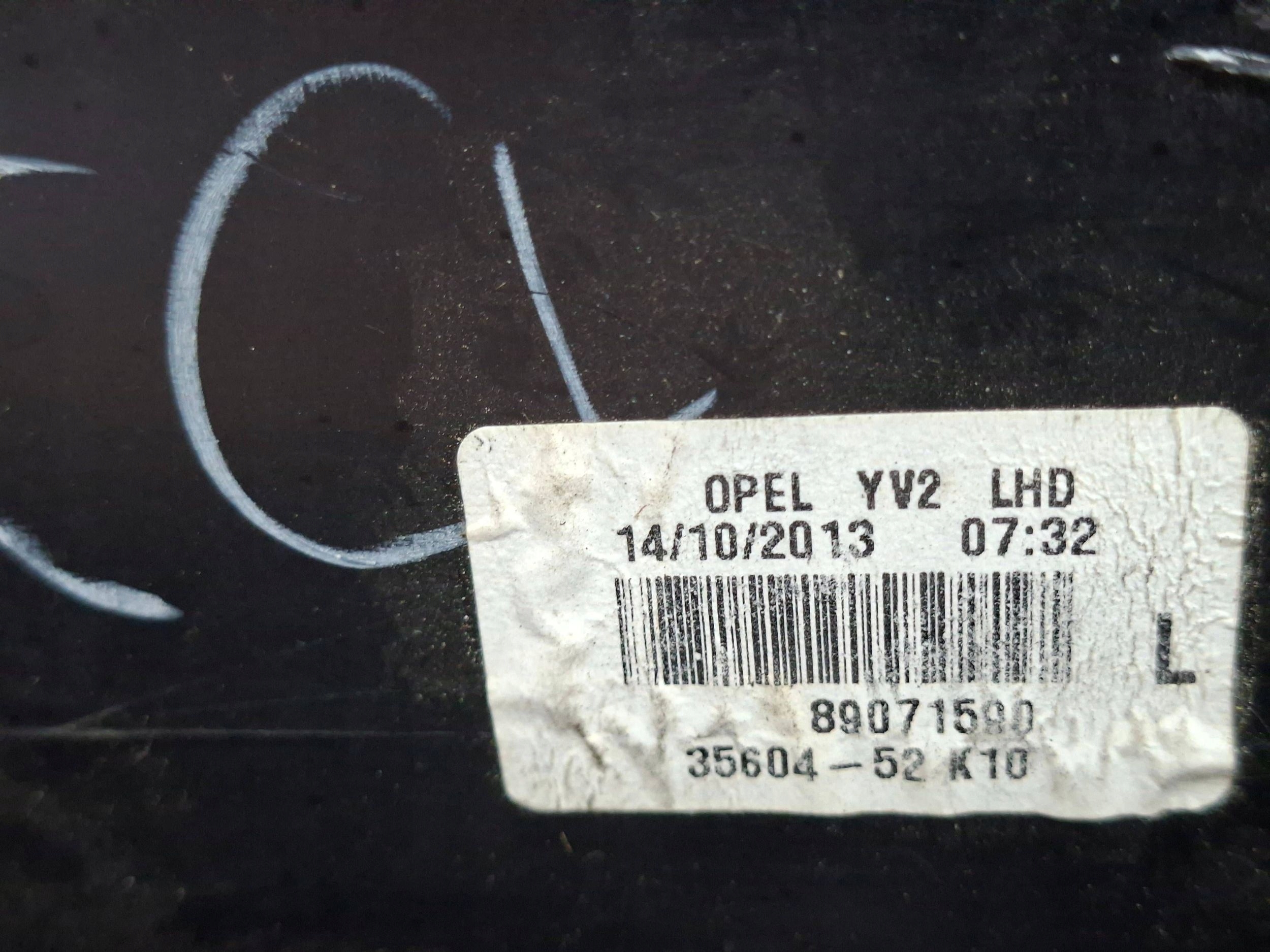 light left rear part 89071590 OPEL AGILA B 2008