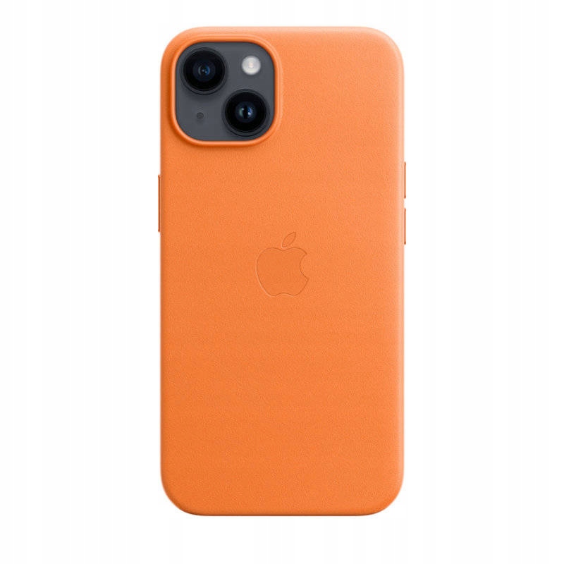 Apple Leather Case – Kožené pouzdro s MagSafe pro iPhone 14 (oranžové)
