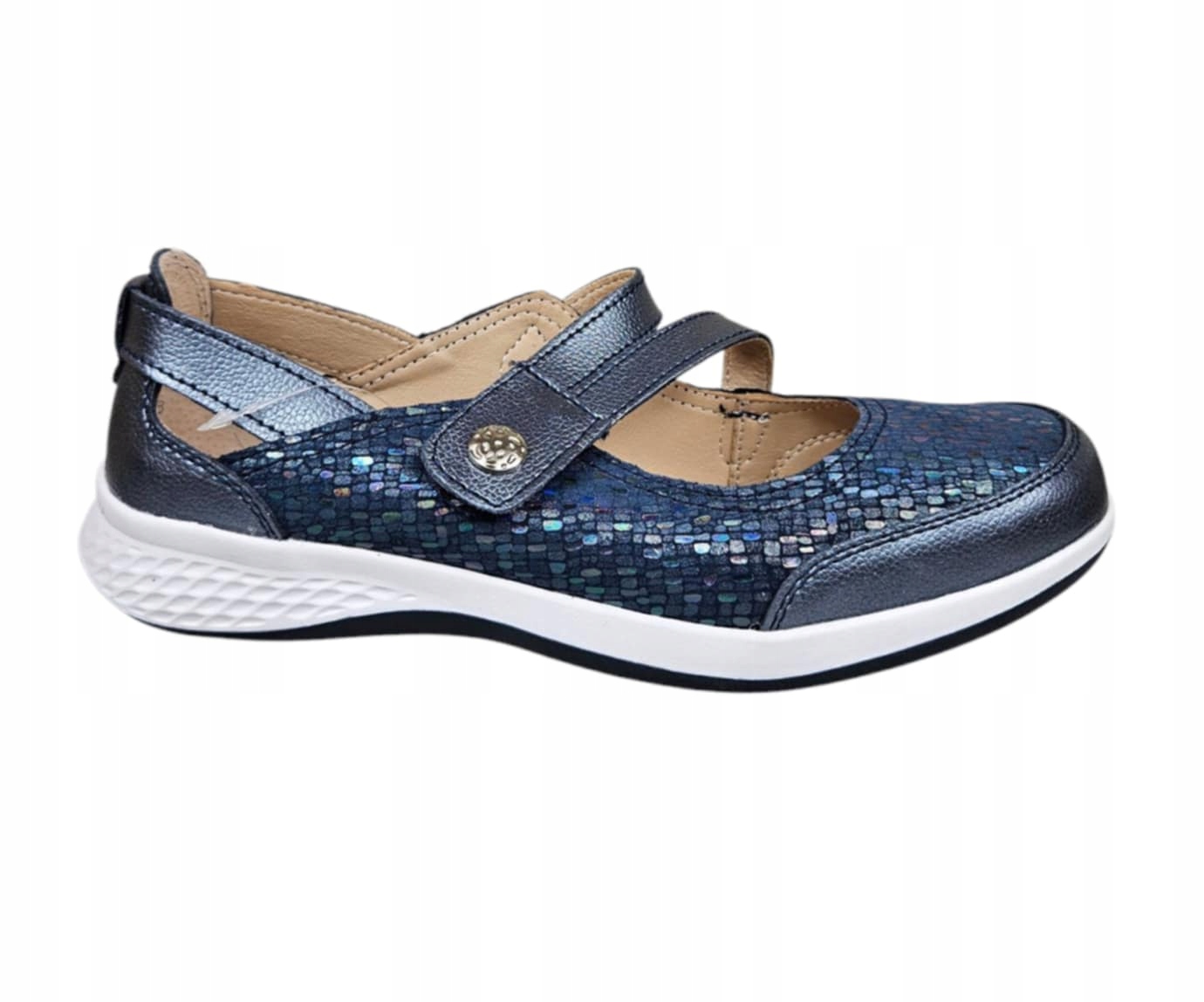 Cambell Dámské Polobotky Na Suchý Zip S Plochým Podpatkem 25-87311NV, Tmavě Modré vel. 37