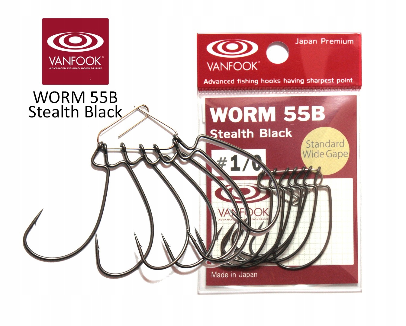 Haczyk offsetowy Vanfook Worm 55B 'Devil' #1/0 (7 szt)