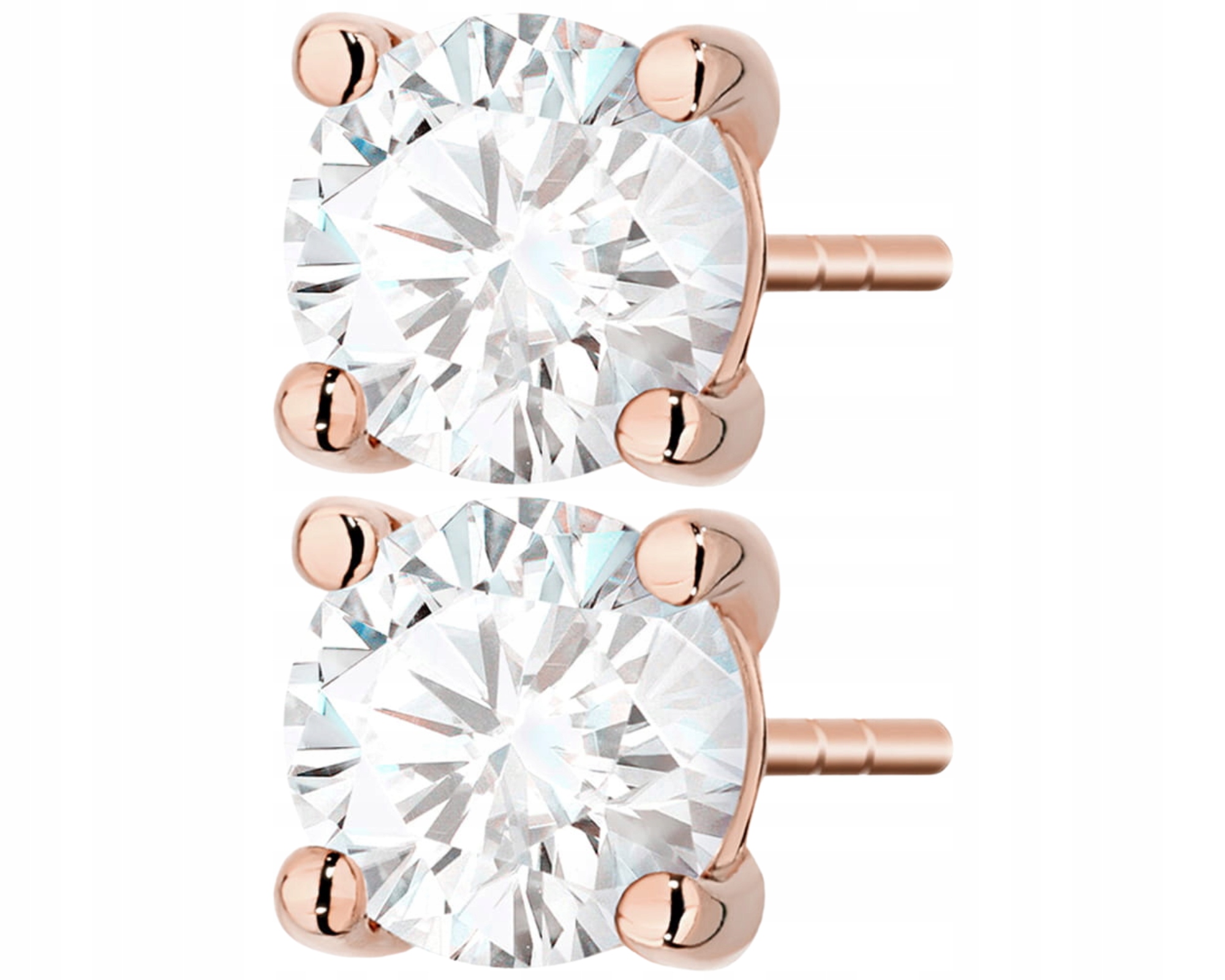 Růžové Zlato Náušnice Na Tyči S Laboratorními Brilianty 585 Zlato