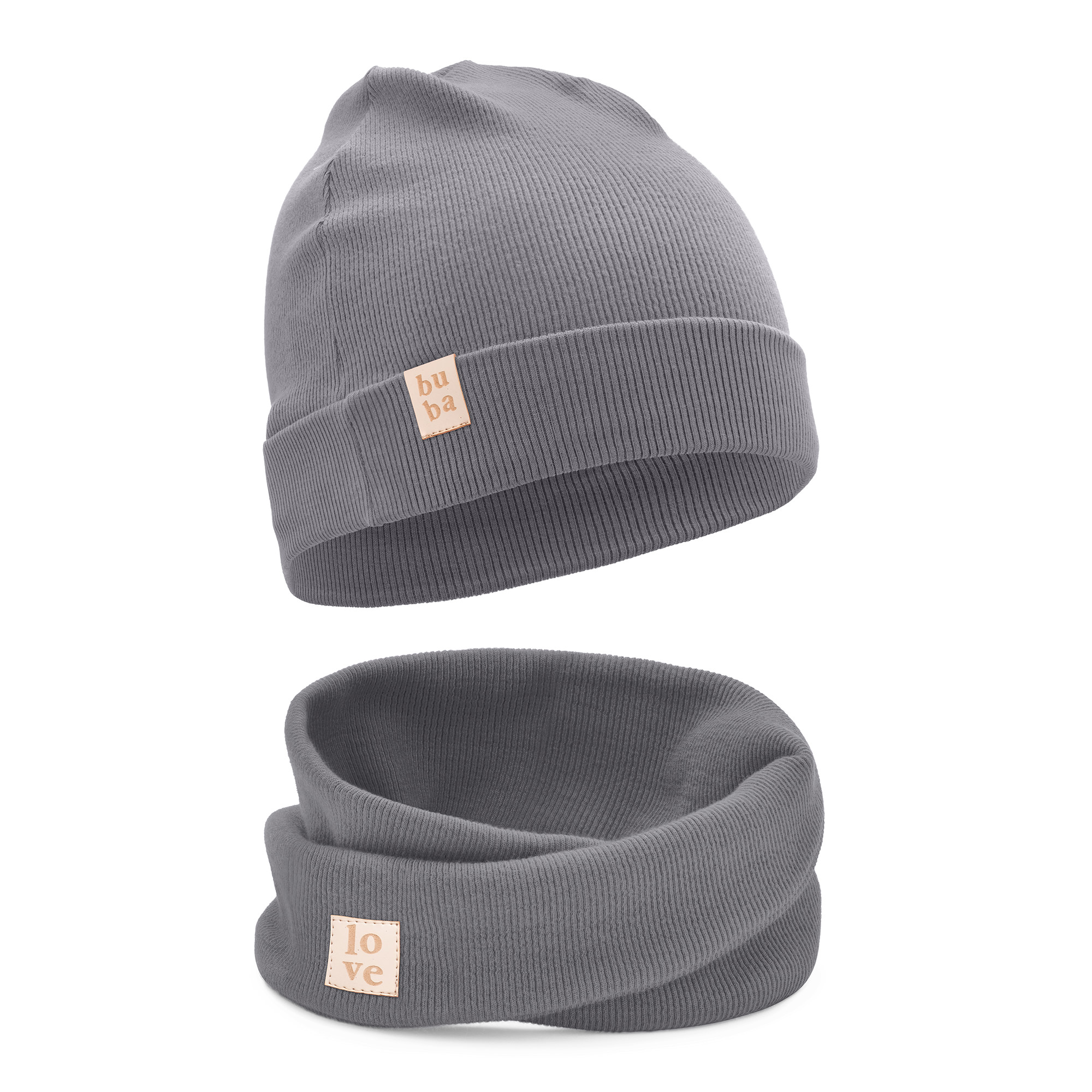 

Czapka wiosenno jesienna z kominem - antracyt