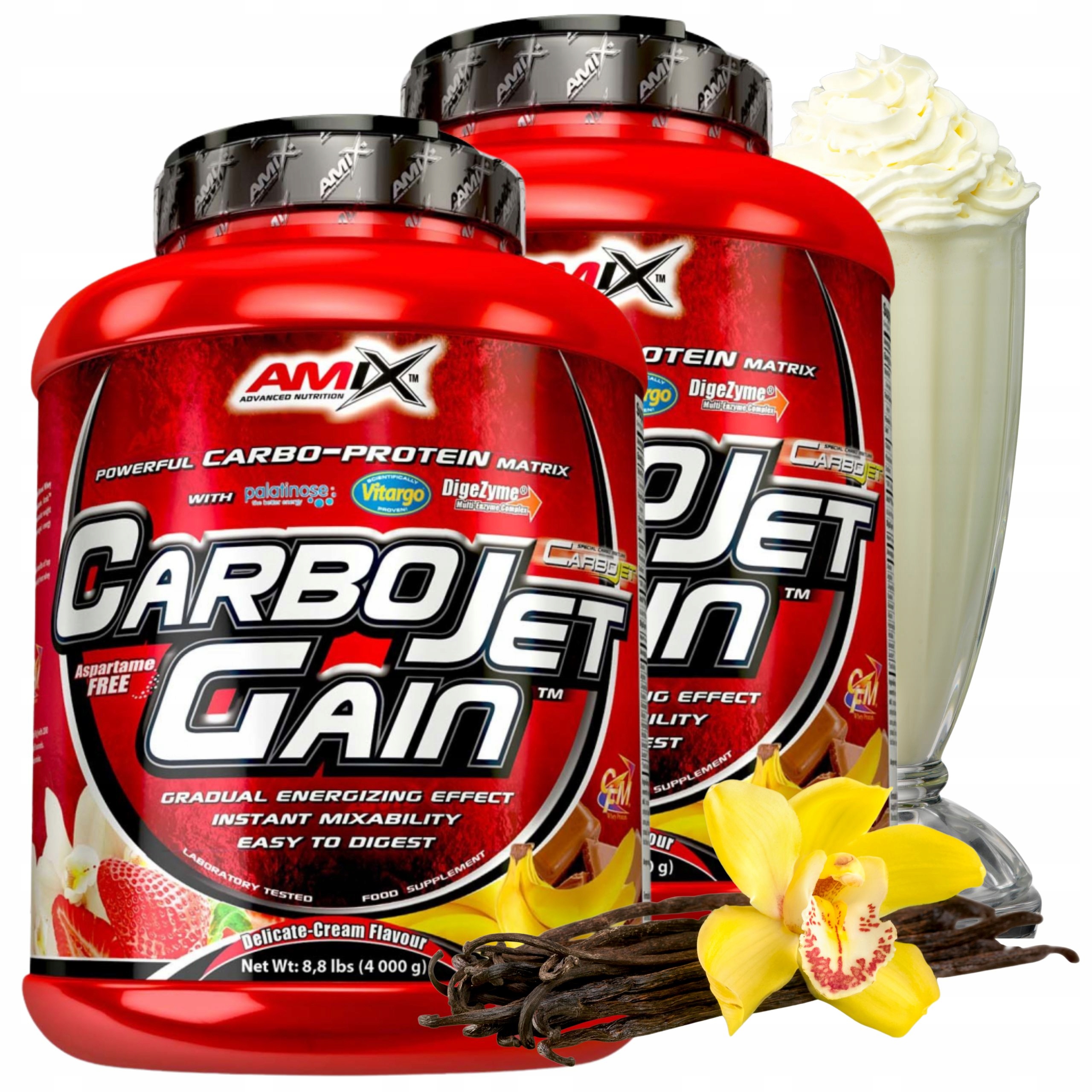 Doplněk Stravy Na Přírůstek Hmotnosti Protein Wpi Vitargo Sacharidy Vanilka Gainer 8 kg