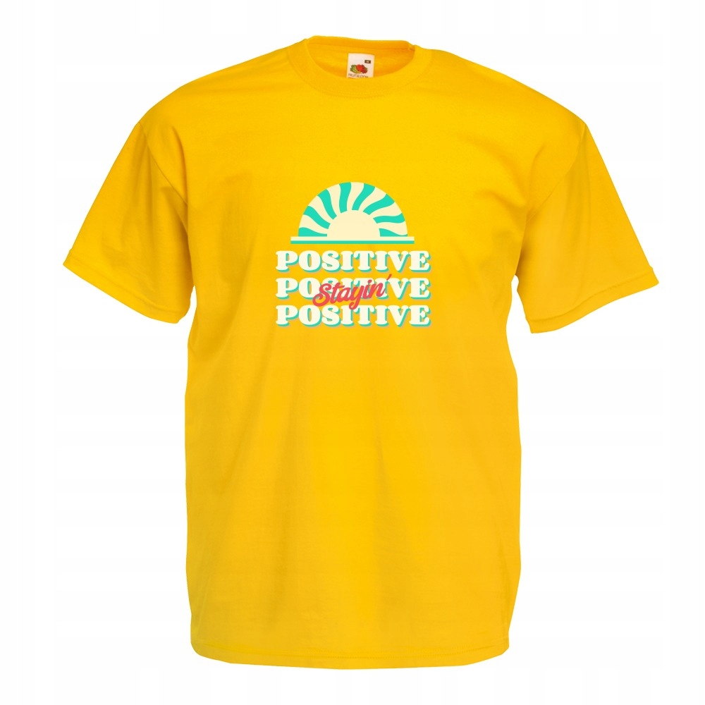

Koszulka stayin' positive pozytywnie L żółta
