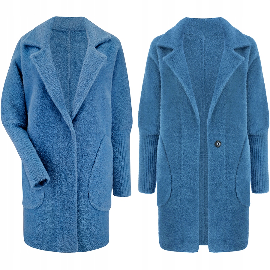 ALPAKA CIEPŁY PŁASZCZ NARZUTKA kurtka WEŁNA KOLORY