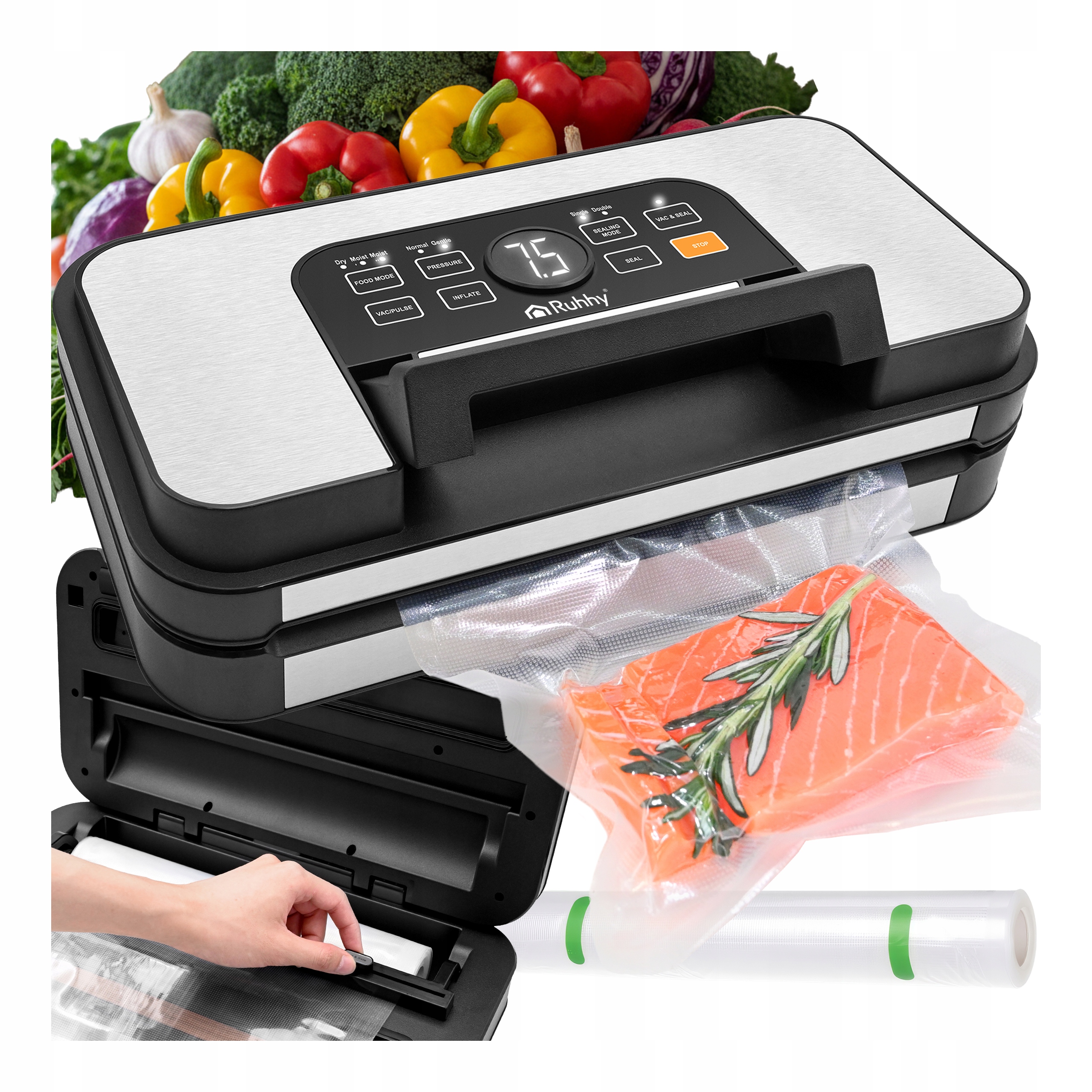 Vakuová svářečka potravin Balicí stroj Fólie Automatická potravinová svářečka