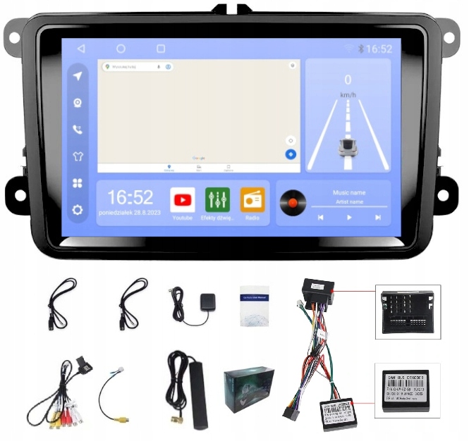Rádio Android Vw Golf 5 6 Touran Gps Bt Wifi Usb 8/256GB Modem Sim