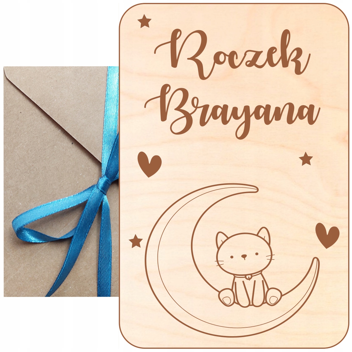 Dárek K Ročníku Dřevěná Pamětní Kartička S Tabulkou Pro 2 3LETÉ Dítě Gravírování