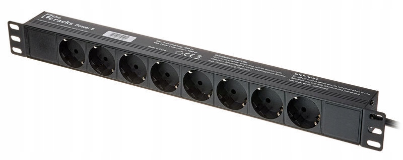 Zásuvková Lišta the t.racks Power 8 Rack 1U 8 zásuvek 2 m vypínač