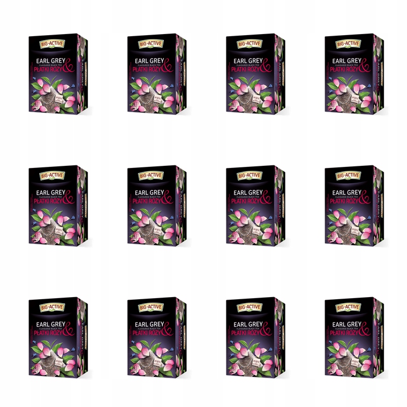 Big-Active čaj Earl Grey a okvětní lístky růže (20 sáčků x 2 g) 20 g X12