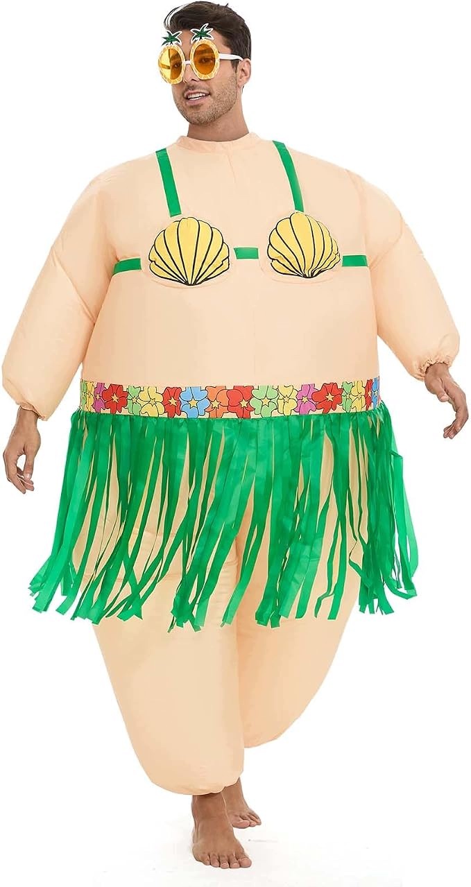 Spinosaurus Nafukovací kostým Luau, havajský kostým havajský