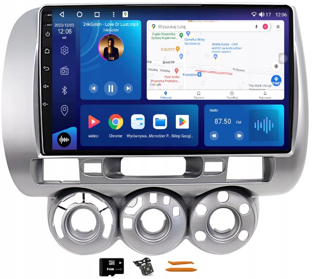 Rádio Android Navigácia Qled 2K Carplay Lte 128GB Honda Fit Jazz 2 02-07