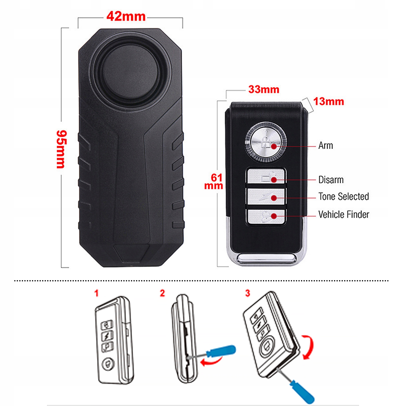 Alarm Rowerowy Pilot do Roweru Quada (z bateriami) Marka bez marki