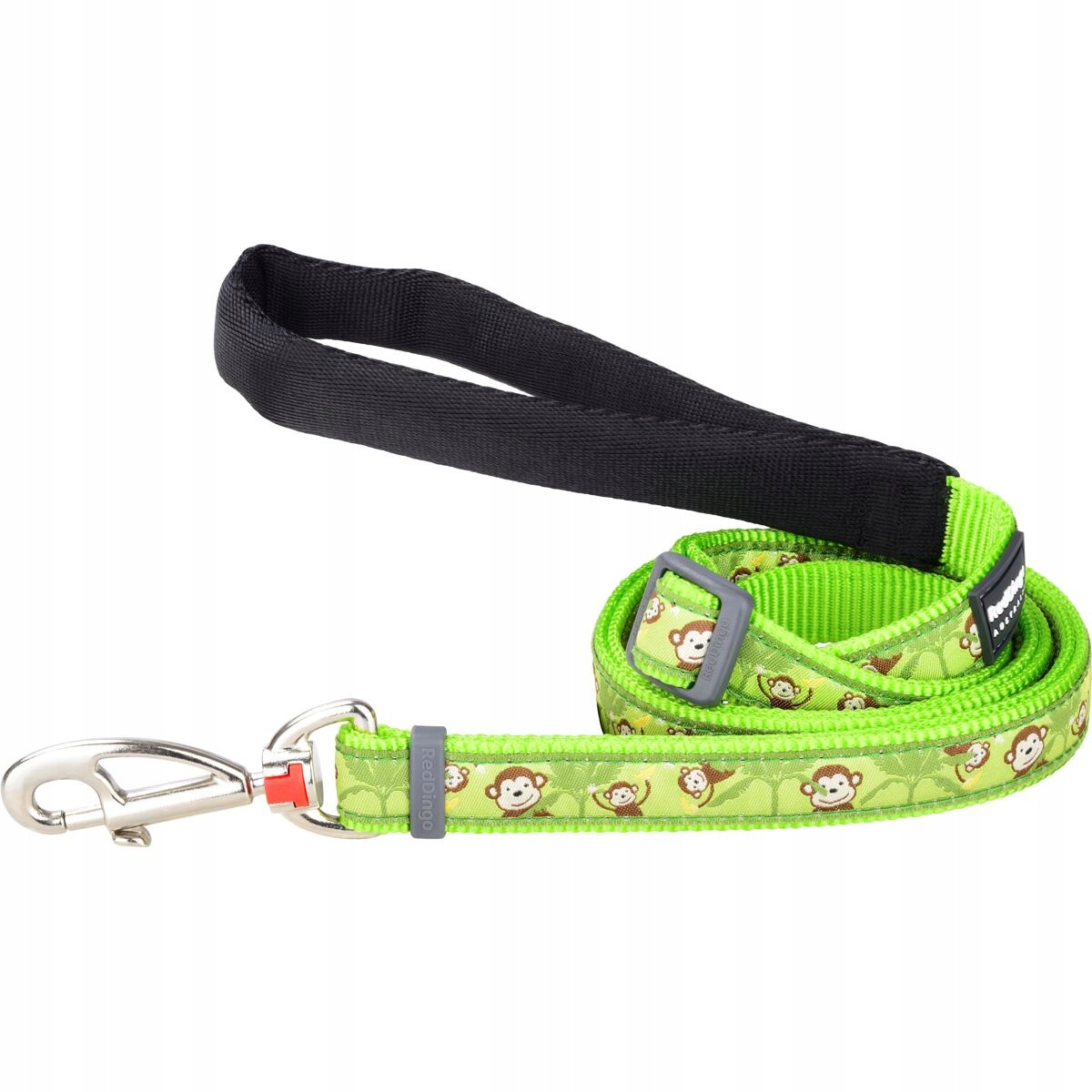 Red Dingo vodítko Monkey Lime Green 20 mm x 1,8 m