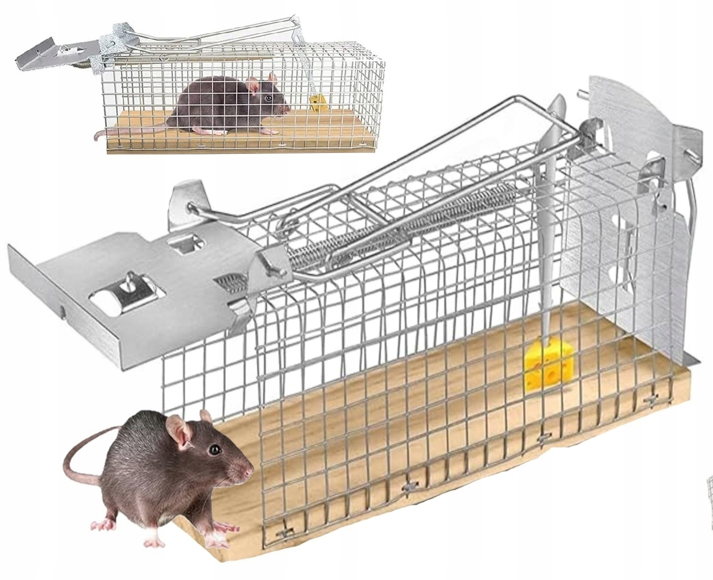 PUŁAPKA NA MYSZY ŁAPKA ŻYWOŁAPKA SZCZURY GRYZONIE KLATKA METALOWA DUŻA