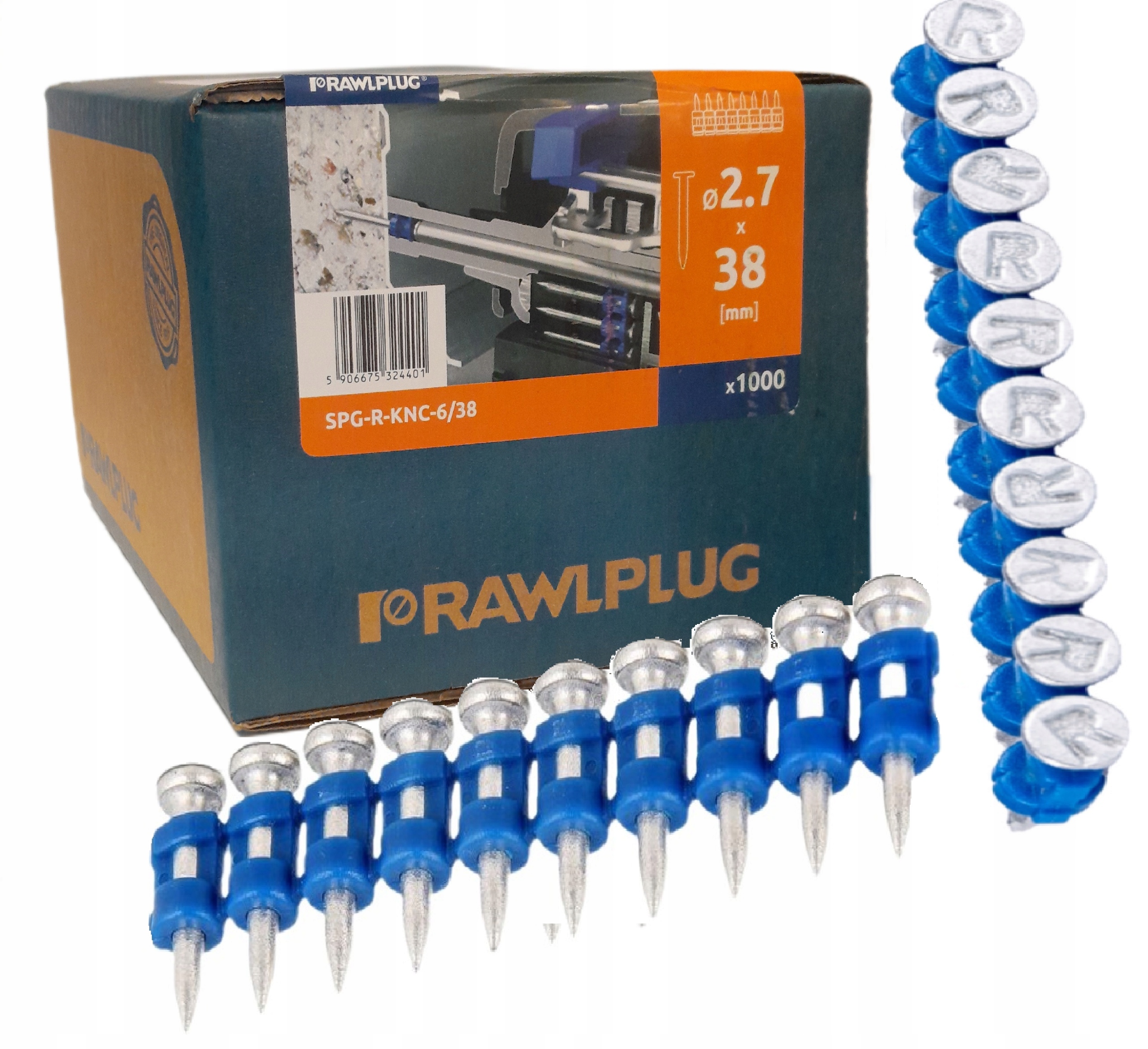 Rawlplug Gwoździe Do Betonu Stali 38MM Gwoździarki osadzaka 1000SZT