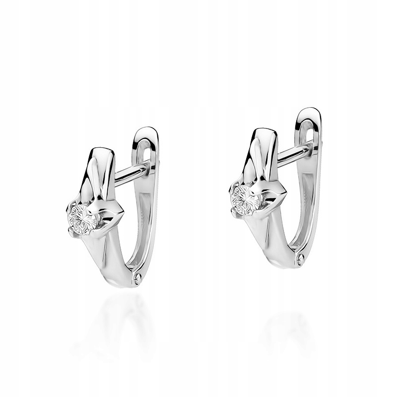 

Kolczyki z białego złota z brylantami 0,16 ct 585