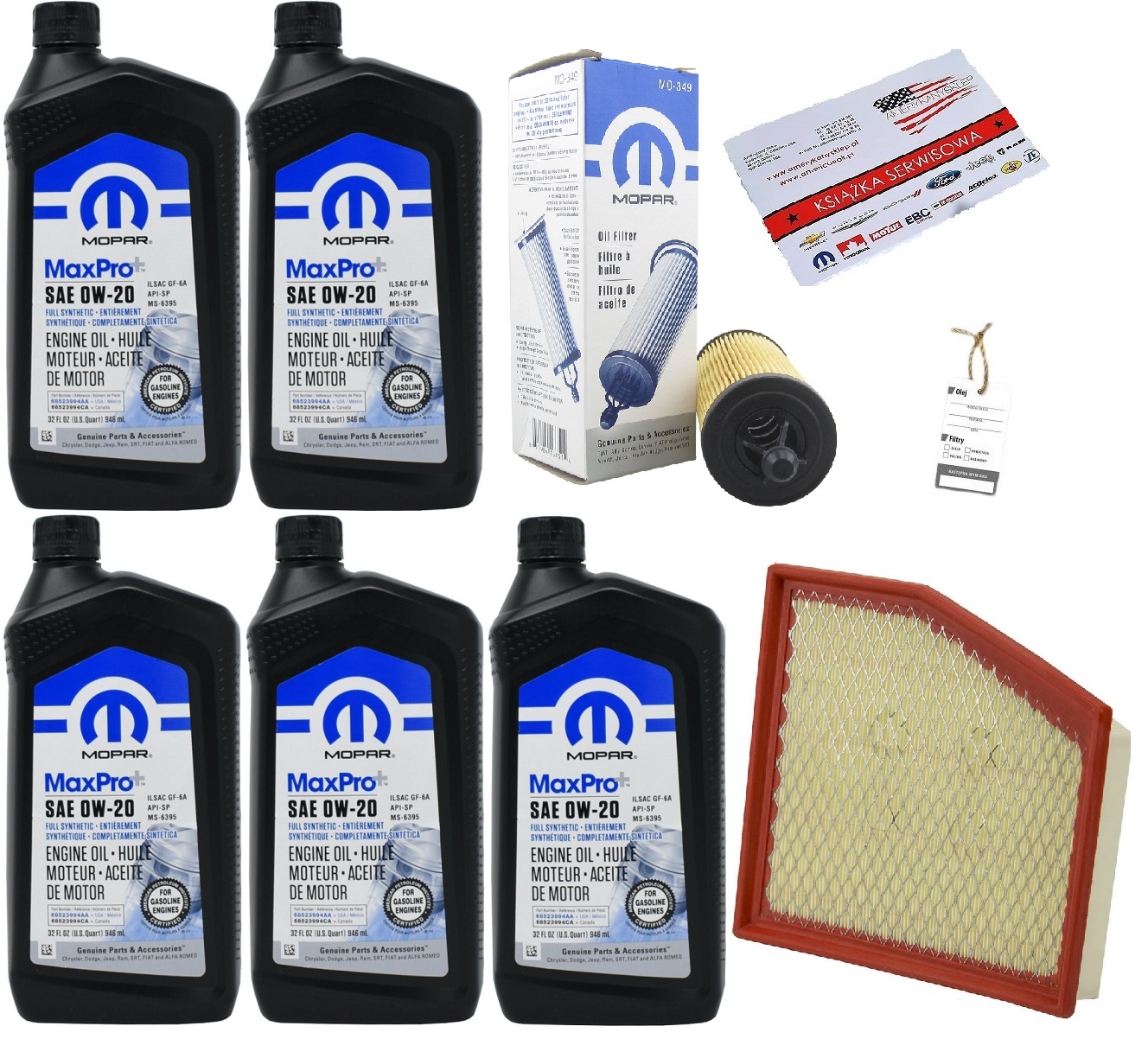 Mopar 0W20 5L+ Filtry Pacifica 3,6 17-21 Gratisy