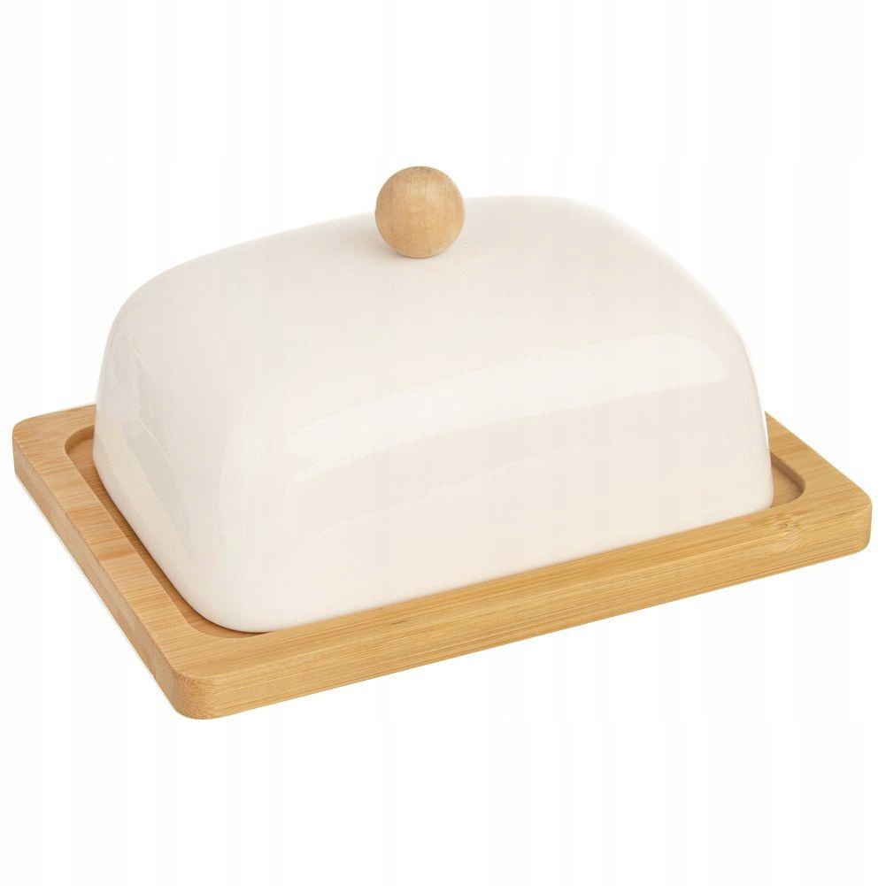 Máslenka Porcelánová Bambusová Bílá 127144