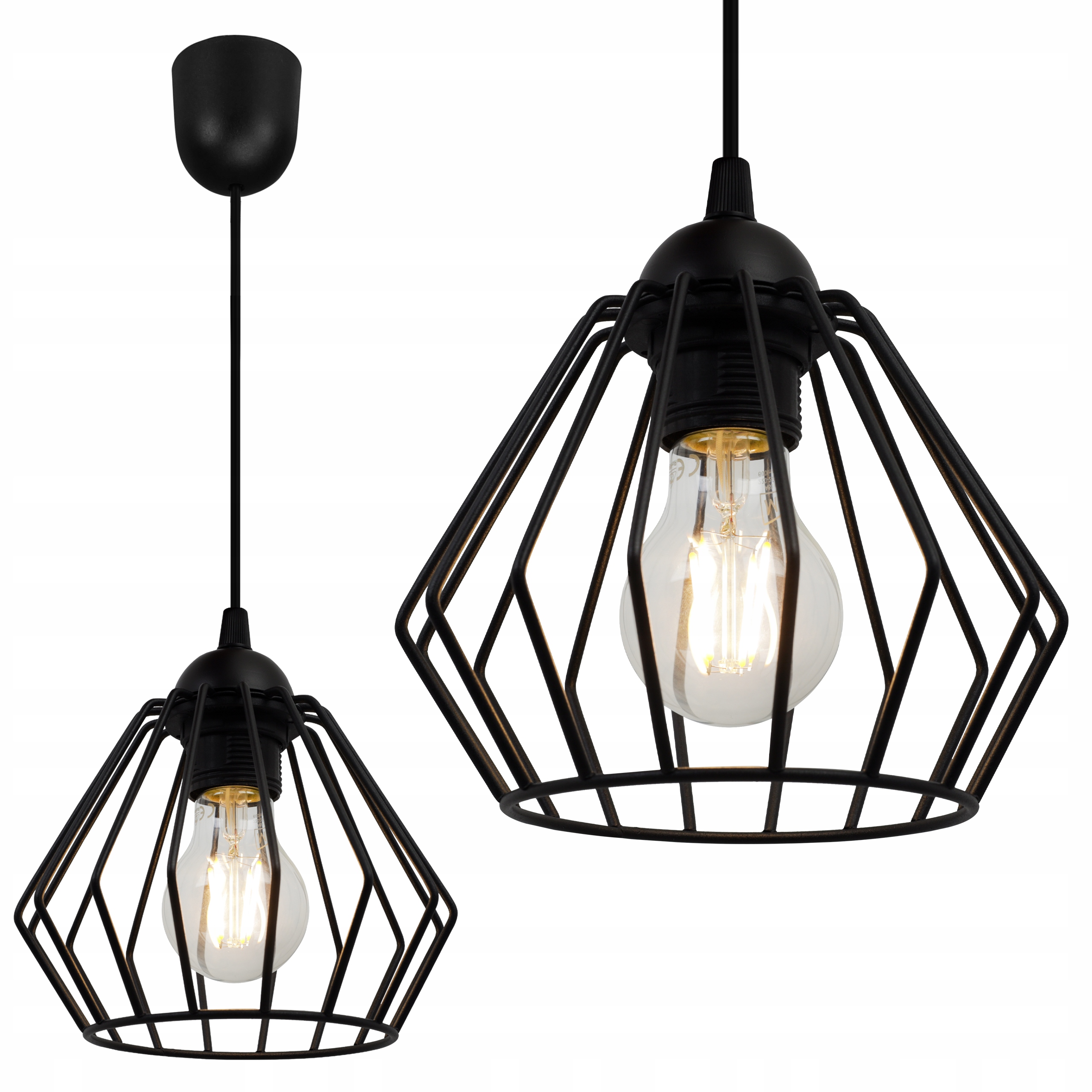

Loftowa Lampa Wisząca Diament Edison Retro Led