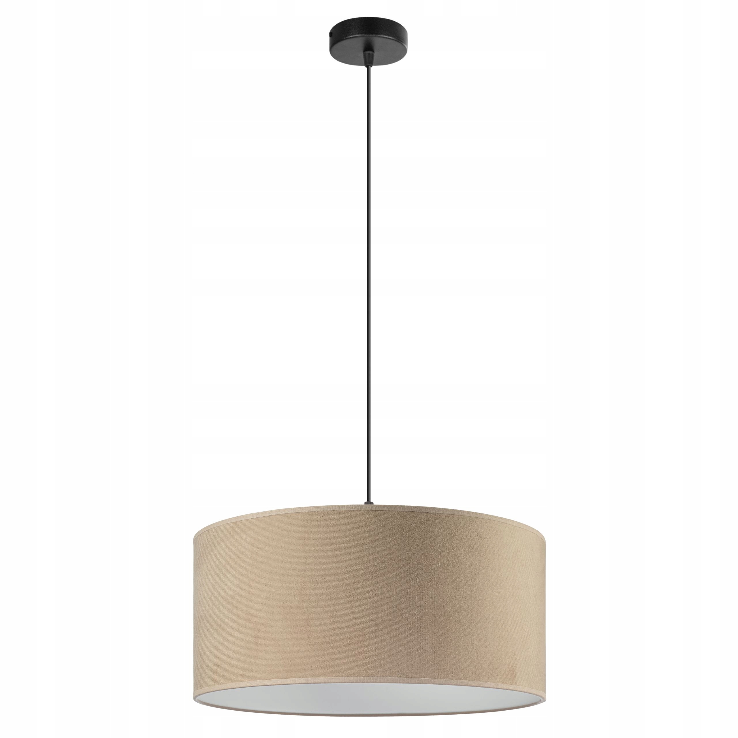 Lampa wisząca Pojedyncza Industrialna Loft Abażur Welur cappuccino