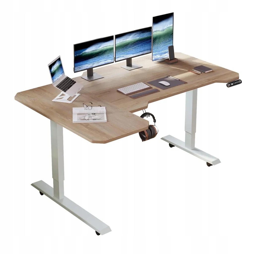 BIURKO ELEKTRYCZNE Z REGULACJĄ WYSOKOŚCI 150CM W KSZTAŁCIE LITETRY L EAN (GTIN) 6938619900135